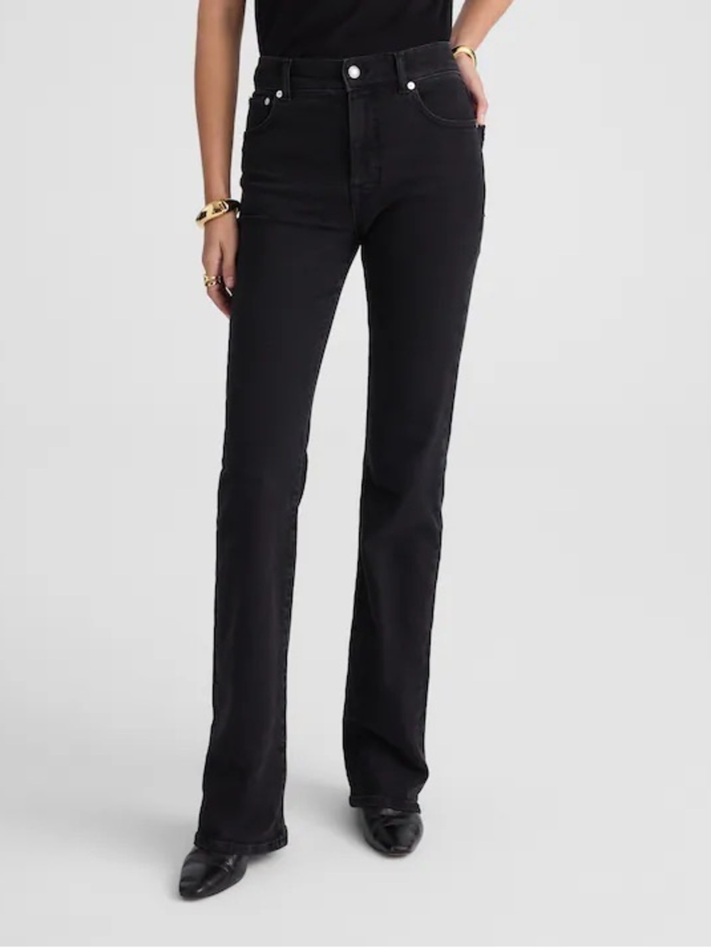 NWT Madewell High Rise The Vintage Flare Jean Black Frost